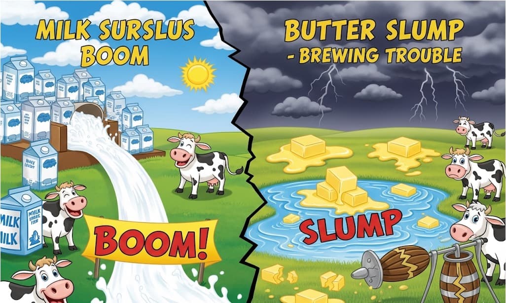 दूध की अधिकता, मक्खन की कमी: तेजी या बढ़ती समस्या?