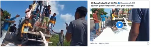 Gujarat dairy farmers pour milk on road, left cows at collector’s office