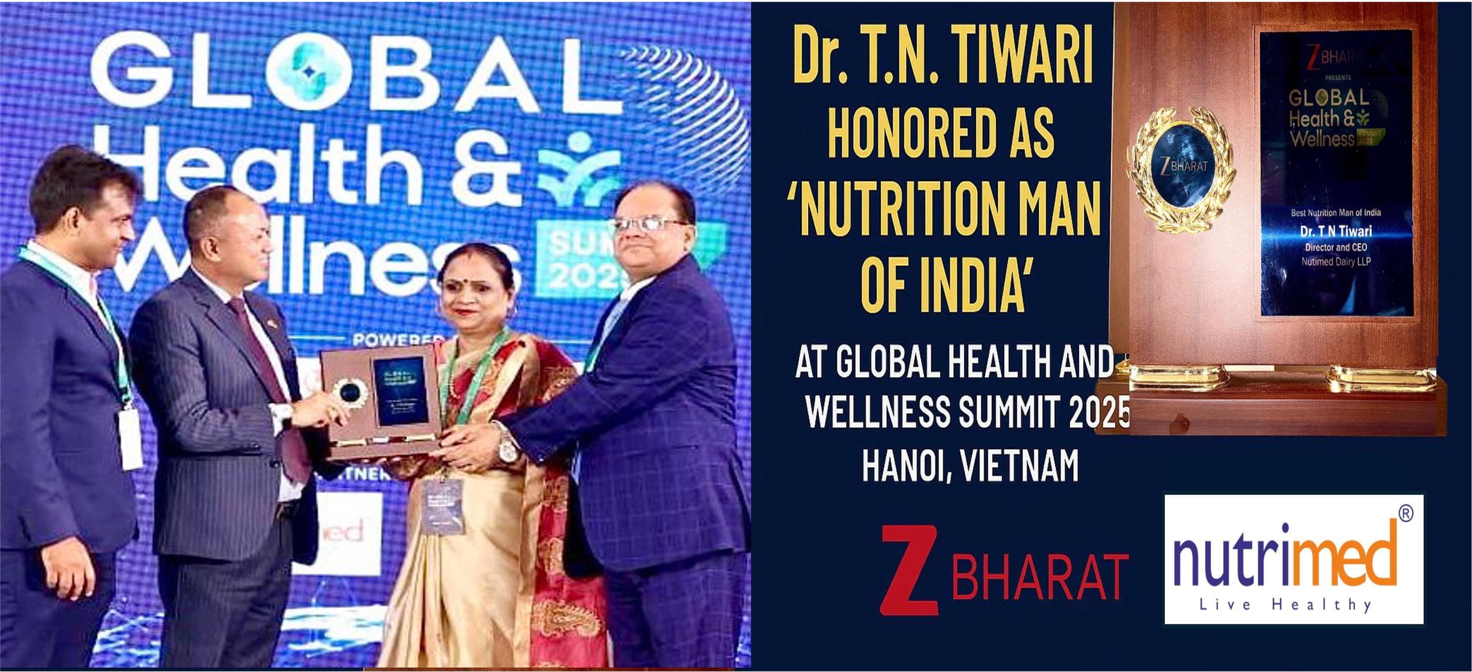 Dr. T.N. Tiwari Named 'Best Nutrition Man of India