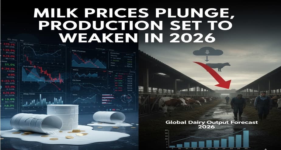 Milk Prices Plunge, Production Set to Weaken in 2026