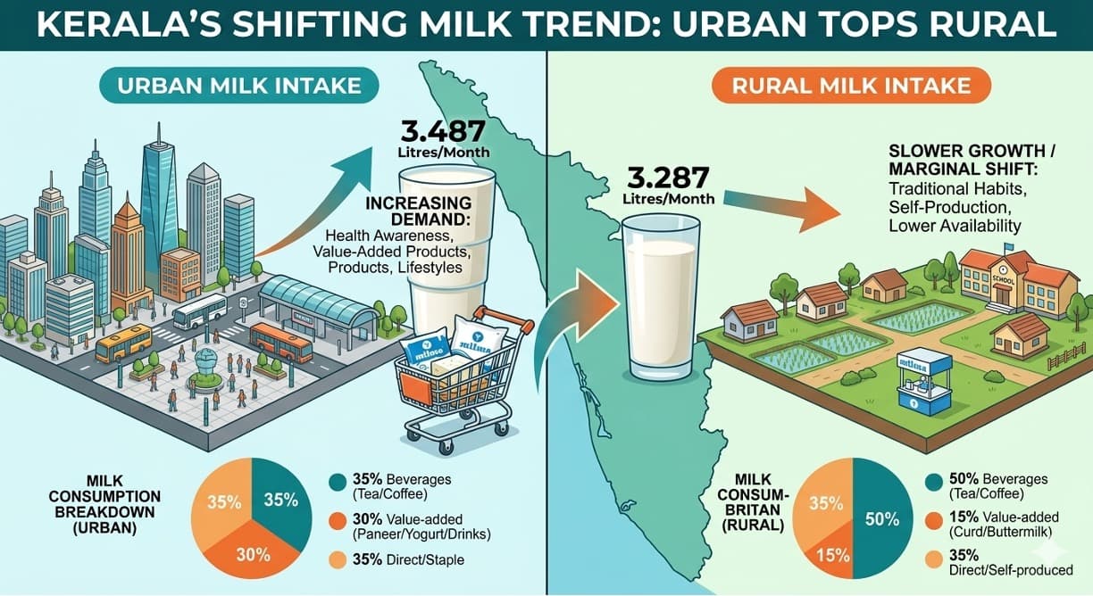 Urban milk intake tops rural, Kerala trend shifts